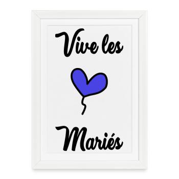 WEDDING. HEART. COUPLE. JUST MARRIED. Bachelorette party - Framed poster (27 × 37 cm) - white - Front
