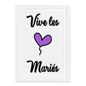 JUST MARRIED. EVJF. SAINT VALENTIN. COUPLE - Affiche encadrée (27 × 37 cm) - blanc - Devant