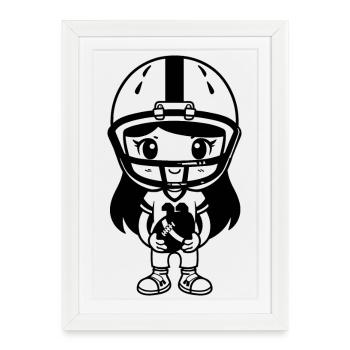 Little football player - Framed poster (27 × 37 cm) - white - Front