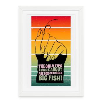 Carp Fishing Girls: Only Tips for Big Fish Matter! - Framed poster (27 × 37 cm) - white - Front