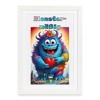 Monster-like, love you, have favorite person, love - Framed poster (27 × 37 cm) - white - Front