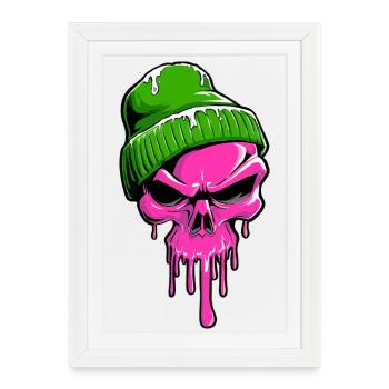 Skeleton Skull Skull - Framed poster (27 × 37 cm) - white - Front