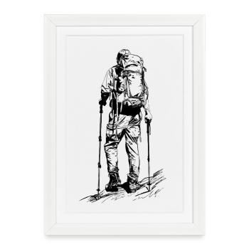 Hiker Hiking Hiking Design - Framed poster (27 × 37 cm) - white - Front