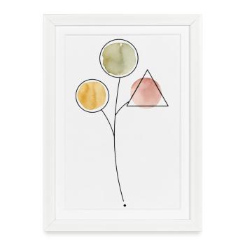 Watercolor Floral Lines - Framed poster (27 × 37 cm) - white - Front