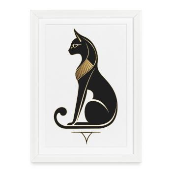 Egyptian Cat - Framed poster (27 × 37 cm) - white - Front