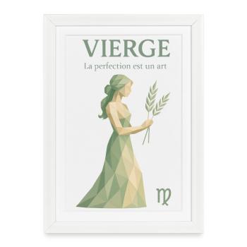 Signe astrologique de la Vierge - Astrologie - Affiche encadrée (27 × 37 cm) - blanc - Devant