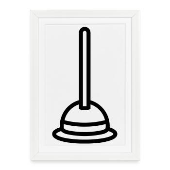 suction cup - Framed poster (27 × 37 cm) - white - Front