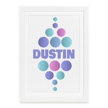 Dustin as a first name - Framed poster (27 × 37 cm) - white - Front