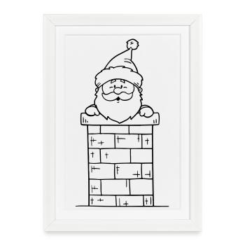Santa Claus Chimney - Framed poster (27 × 37 cm) - white - Front