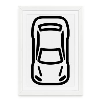 top voiture - Affiche encadrée (27 × 37 cm) - blanc - Devant