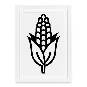 corn on the cob - Framed poster (27 × 37 cm) - white - Front