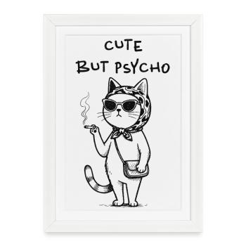 Mignon mais psychopathe - Affiche encadrée (27 × 37 cm) - blanc - Devant