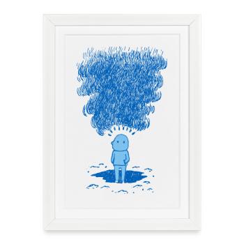 Blue Veil of Thoughts - Framed poster (27 × 37 cm) - white - Front