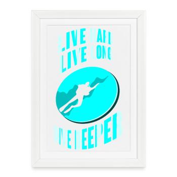 Plongeur Plongeur Snorkeling Plongeur récréatif - Affiche encadrée (27 × 37 cm) - blanc - Devant