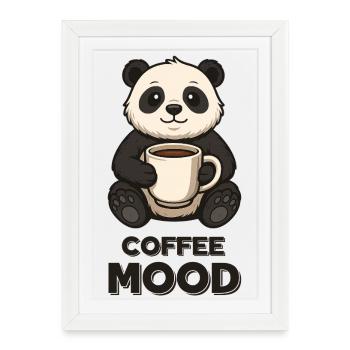Coffee Panda Mood - Framed poster (27 × 37 cm) - white - Front