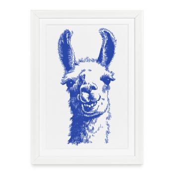Motif de silhouette du chien bleu - Affiche encadrée (27 × 37 cm) - blanc - Devant