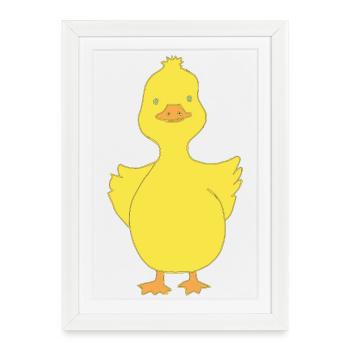 Drôle de canard - Affiche encadrée (27 × 37 cm) - blanc - Devant
