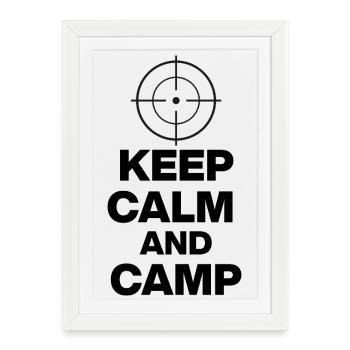 KEEP CALM AND CAMP, CAMPING POWER! ZOCKER SNIPER ⌖ - Framed poster (27 × 37 cm) - white - Front