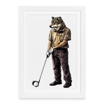 Wolves Golf - Framed poster (27 × 37 cm) - white - Front