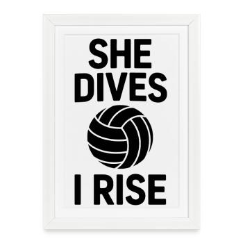 Drôle de cadeau de volley-ball en prononçant le volley-ball - Affiche encadrée (27 × 37 cm) - blanc - Devant