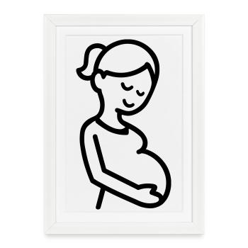 femme enceinte - Affiche encadrée (27 × 37 cm) - blanc - Devant