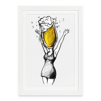 Bachelor Party Bachelor Party Beer - Illustration - Framed poster (27 × 37 cm) - white - Front