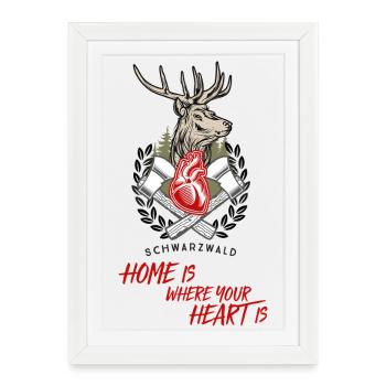 Black Forest - where my heart is - Framed poster (27 × 37 cm) - white - Front