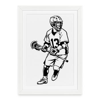 Lacrosse - Affiche encadrée (27 × 37 cm) - blanc - Devant