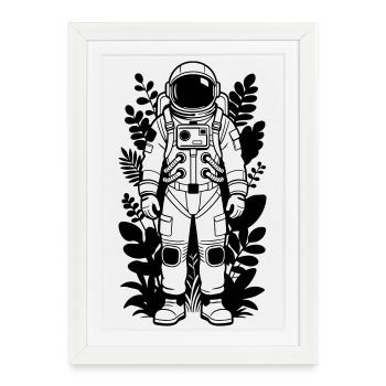 astronaute - Affiche encadrée (27 × 37 cm) - blanc - Devant
