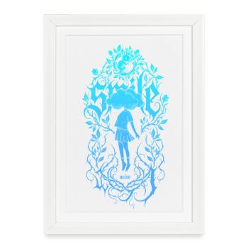 Floral Frame Girl Silhouette - Framed poster (27 × 37 cm) - white - Front