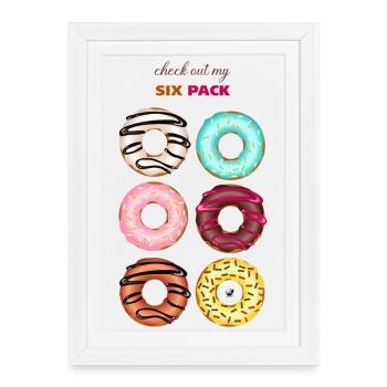 Illustration de six beignets glacés avec inscription - Affiche encadrée (27 × 37 cm) - blanc - Devant