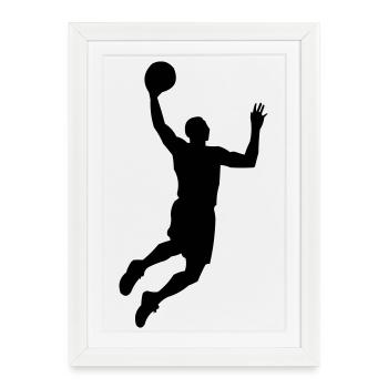 Basketball Silhouette - Framed poster (27 × 37 cm) - white - Front