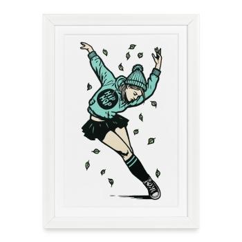 Female dancer #3 - Gerahmtes Poster (27 × 37 cm) - Weiß - Vorne
