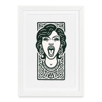 Hip Hop Face #3 - Framed poster (27 × 37 cm) - white - Front