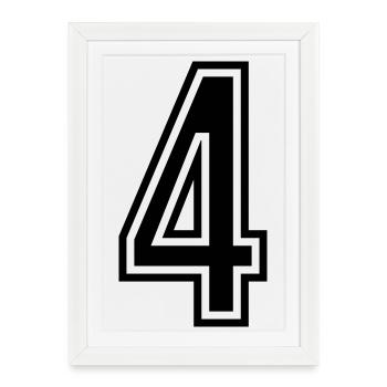 4 Number symbol - Framed poster (27 × 37 cm) - white - Front