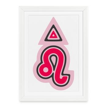Zodiac Tribal Leo and Fire - Framed poster (27 × 37 cm) - white - Front