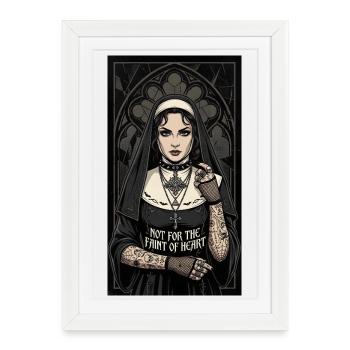 Gothic Nun Tattoo Collection - Framed poster (27 × 37 cm) - white - Front
