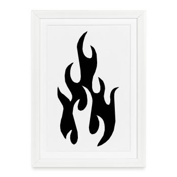 Flamme - Affiche encadrée (27 × 37 cm) - blanc - Devant