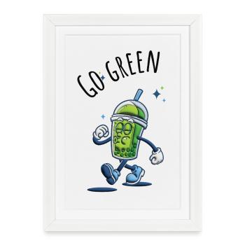 Go Green Juice 3D Funny Mug Fresh - Framed poster (27 × 37 cm) - white - Front