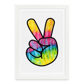 Peace - Affiche encadrée (27 × 37 cm) - blanc - Devant