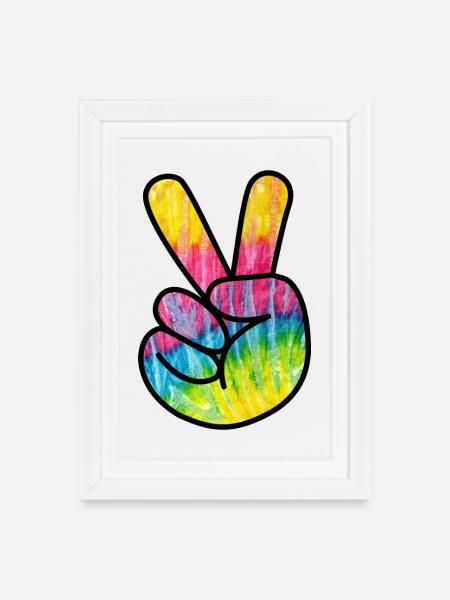 Peace - Affiche encadrée (27 × 37 cm) - blanc