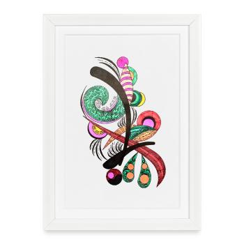 Spirales de couleur abstraites - Affiche encadrée (27 × 37 cm) - blanc - Devant