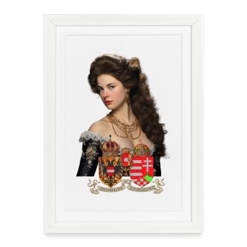 Empress Austria – Kaiserin Österreich Motiv - Gerahmtes Poster (27 × 37 cm) - Weiß - Vorne