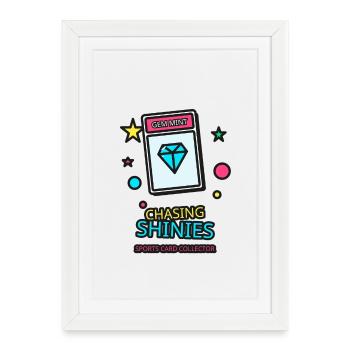 Hunting for Shiny Stones - Sports Card Motif - Framed poster (27 × 37 cm) - white - Front