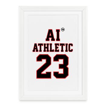Lettrage sportif athlétique numéro 23 - Affiche encadrée (27 × 37 cm) - blanc - Devant