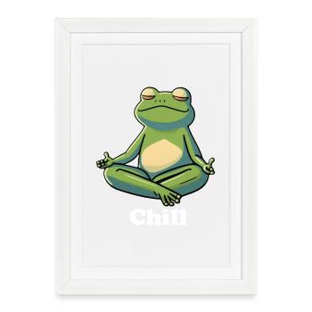 Chill Frog - Framed poster (27 × 37 cm) - white - Front