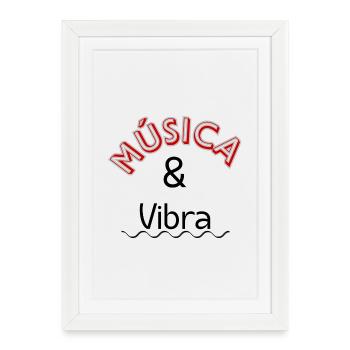 Bonnes ondes. Musique - Affiche encadrée (27 × 37 cm) - blanc - Devant