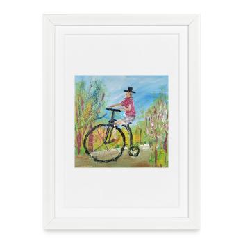 Penny-farthing - Framed poster (27 × 37 cm) - white - Front
