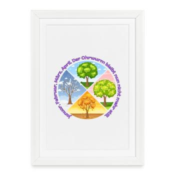 Jahresuhr. Ohrwurm - Gerahmtes Poster (27 × 37 cm) - Weiß - Vorne