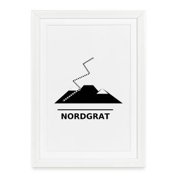 ARÊTE NORD - Affiche encadrée (27 × 37 cm) - blanc - Devant